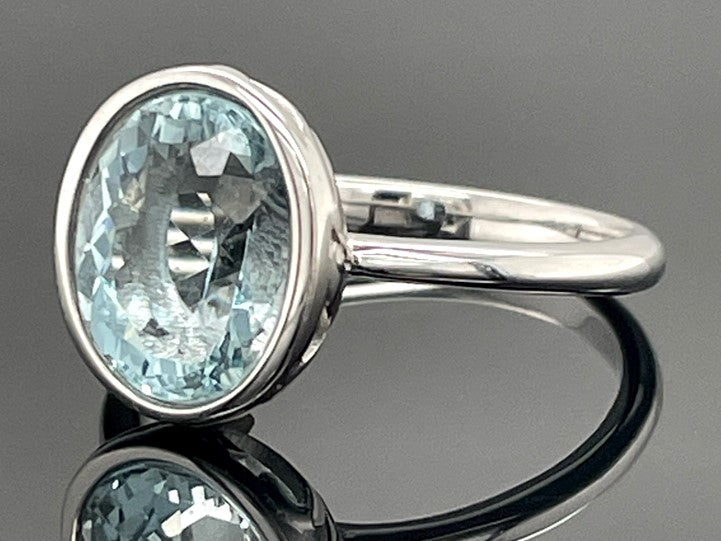 RING AUS 585/- WEIßGOLD SANTA MARIA AQUAMARIN (CA.3,20 ct.)