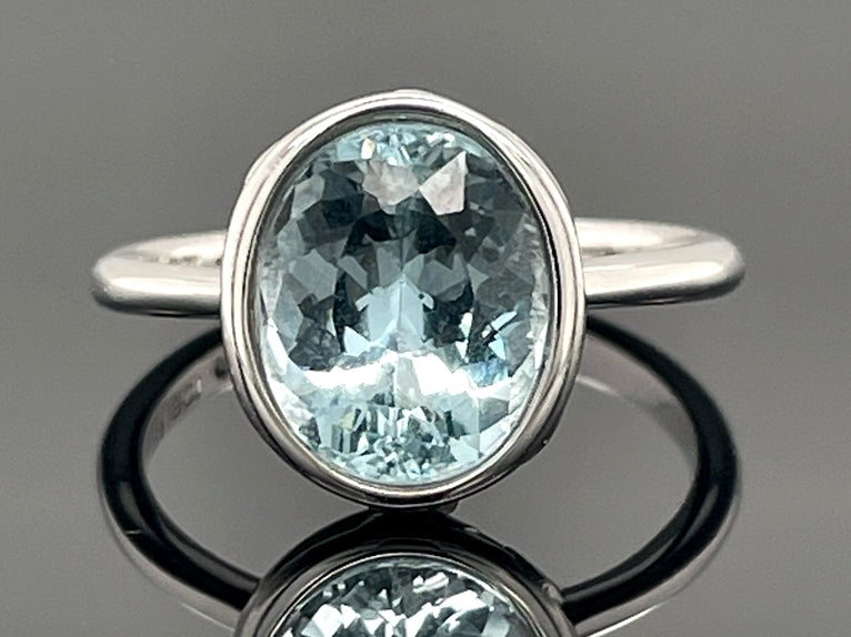 RING AUS 585/- WEIßGOLD SANTA MARIA AQUAMARIN (CA.3,20 ct.)