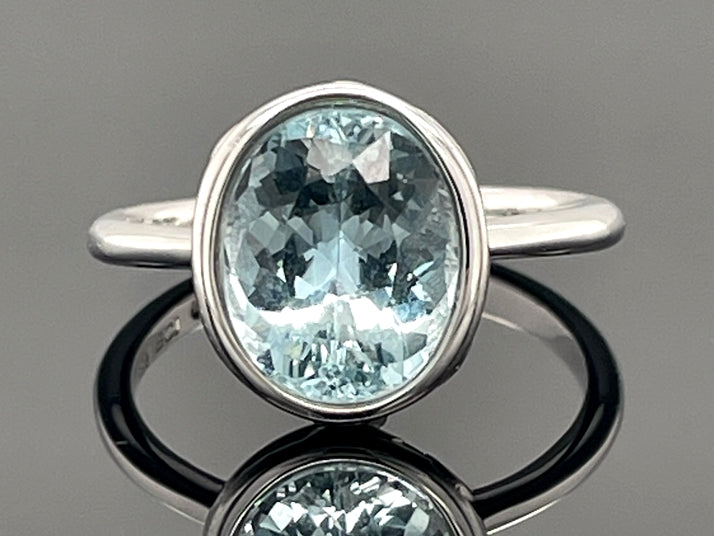 RING AUS 585/- WEIßGOLD SANTA MARIA AQUAMARIN (CA.3,20 ct.)
