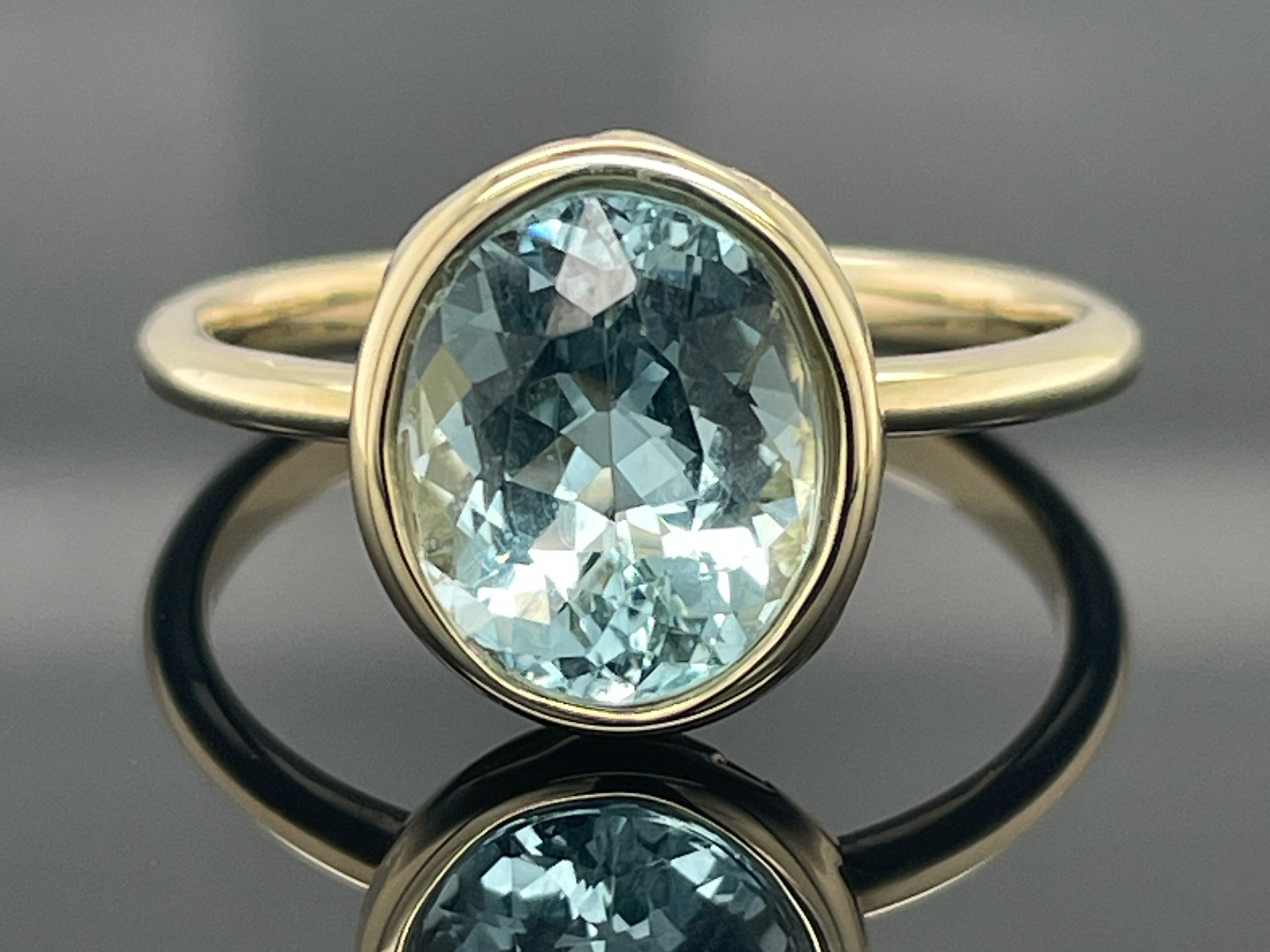 RING AUS 585/- GELBGOLD SANTA MARIA AQUAMARIN (CA.3,20 ct.)