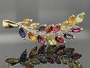ANHÄNGER AUS 375/- GELBGOLD MIT MULTI EDELSTEINE & DIAMANTEN