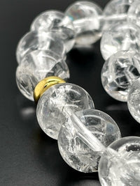 COLLIER 925/- SILBER RHODINIERT MIT BERGKRISTALL, HÄMATIT & SILBERELEMENT