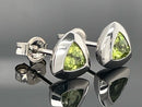OHRSTECKER AUS 925/- SILBER RHODINIERT MIT PERIDOT (CA.1,0 ct.)