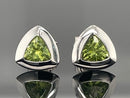 OHRSTECKER AUS 925/- SILBER RHODINIERT MIT PERIDOT (CA.1,0 ct.)