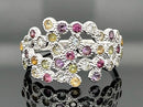RING AUS 925/- SILBER RHODINIERT MIT MULTI EDELSTEINE (GES.CA.1,80 ct.)