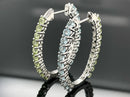 WENDECREOLEN AUS 925/- SILBER RHODINIERT MIT BLAUTOPAS & PERIDOT (GES.CA. 5,27ct.)