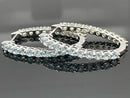 WENDECREOLEN AUS 925/- SILBER RHODINIERT MIT BLAUTOPAS & PERIDOT (GES.CA. 5,27ct.)