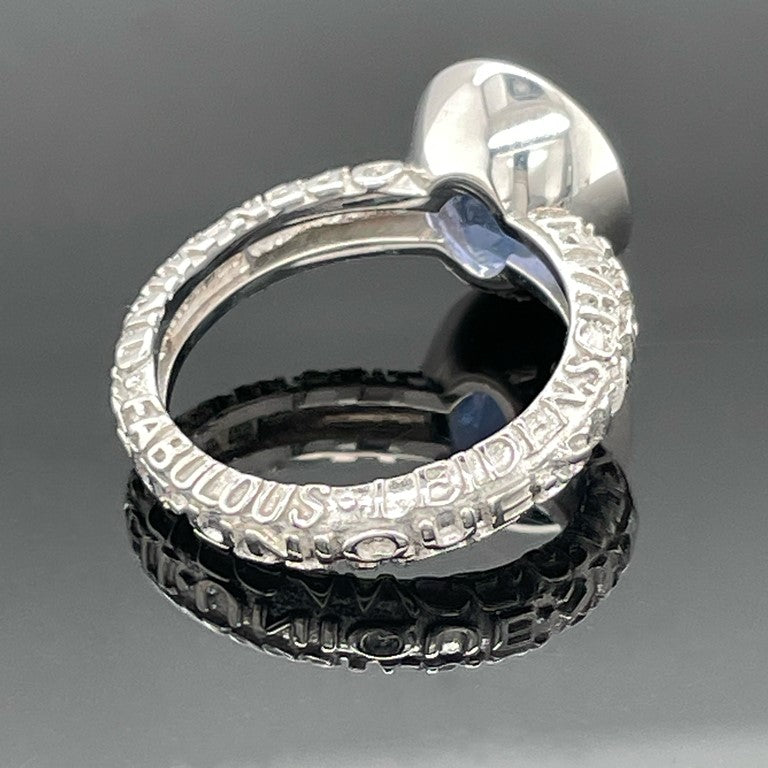 RING AUS 925/- SILBER RHODINIERT MIT FLUORIT (ca.2,63 ct.)