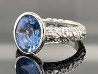 RING AUS 925/- SILBER RHODINIERT MIT FLUORIT (ca.2,63 ct.)