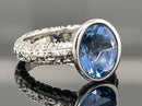 RING AUS 925/- SILBER RHODINIERT MIT FLUORIT (ca.2,63 ct.)