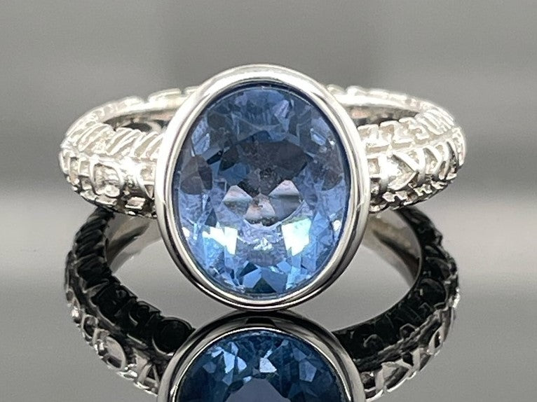 RING AUS 925/- SILBER RHODINIERT MIT FLUORIT (ca.2,63 ct.)