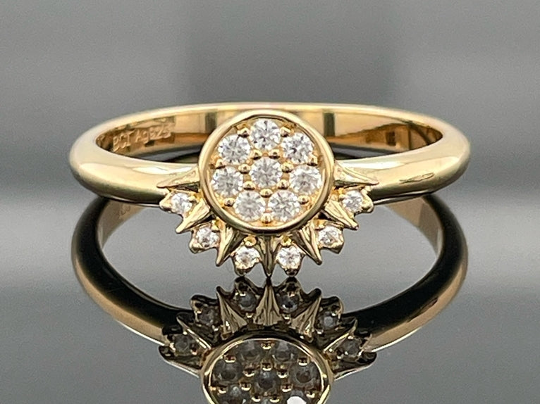 2-ER SET RING AUS 925/- SILBER BICOLOR MIT SPINELl & ZIRKON