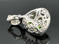 ANHÄNGER AUS 925/- SILBER RHODINIERT MIT BERNSTEIN ( CA. 2,67 ct.)
