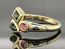 RING AUS 375/- GELBGOLD MIT MULTI TURMALIN (GES.CA 0,41 ct.)