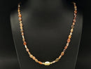 COLLIER 375/- GELBGOLD MIT MULTI ZIRKON , BK/BLATTG.-DUBL. BEH. & HÄMATIT
