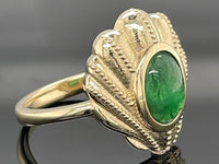 RING AUS 375/- GELBGOLD MIT TSAVORIT (CA.1,3 ct.)