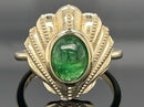 RING AUS 375/- GELBGOLD MIT TSAVORIT (CA.1,3 ct.)