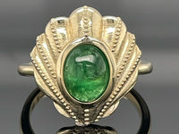 RING AUS 375/- GELBGOLD MIT TSAVORIT (CA.1,3 ct.)