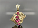 CLIP ANHÄNGER AUS 375/- GELBGOLD MIT RUBIN (GES. CA. 0,91 ct.)