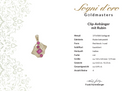CLIP ANHÄNGER AUS 375/- GELBGOLD MIT RUBIN (GES. CA. 0,91 ct.)