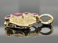 CLIP ANHÄNGER AUS 375/- GELBGOLD MIT RUBIN (GES. CA. 0,91 ct.)