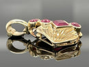CLIP ANHÄNGER AUS 375/- GELBGOLD MIT RUBIN (GES. CA. 0,91 ct.)