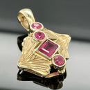 CLIP ANHÄNGER AUS 375/- GELBGOLD MIT RUBIN (GES. CA. 0,91 ct.)
