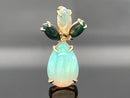 ANHÄNGER AUS 375/- GELBGOLD MIT KRISTALLOPAL (GES. CA. 1,605 ct.)