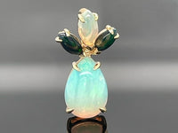 ANHÄNGER AUS 375/- GELBGOLD MIT KRISTALLOPAL (GES. CA. 1,605 ct.)