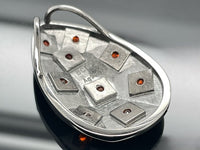 GLEITER AUS 925/-SILBER SCHWARZ RHOD. MIT FEUEROPAL (ges.ca. 0,405 ct.)