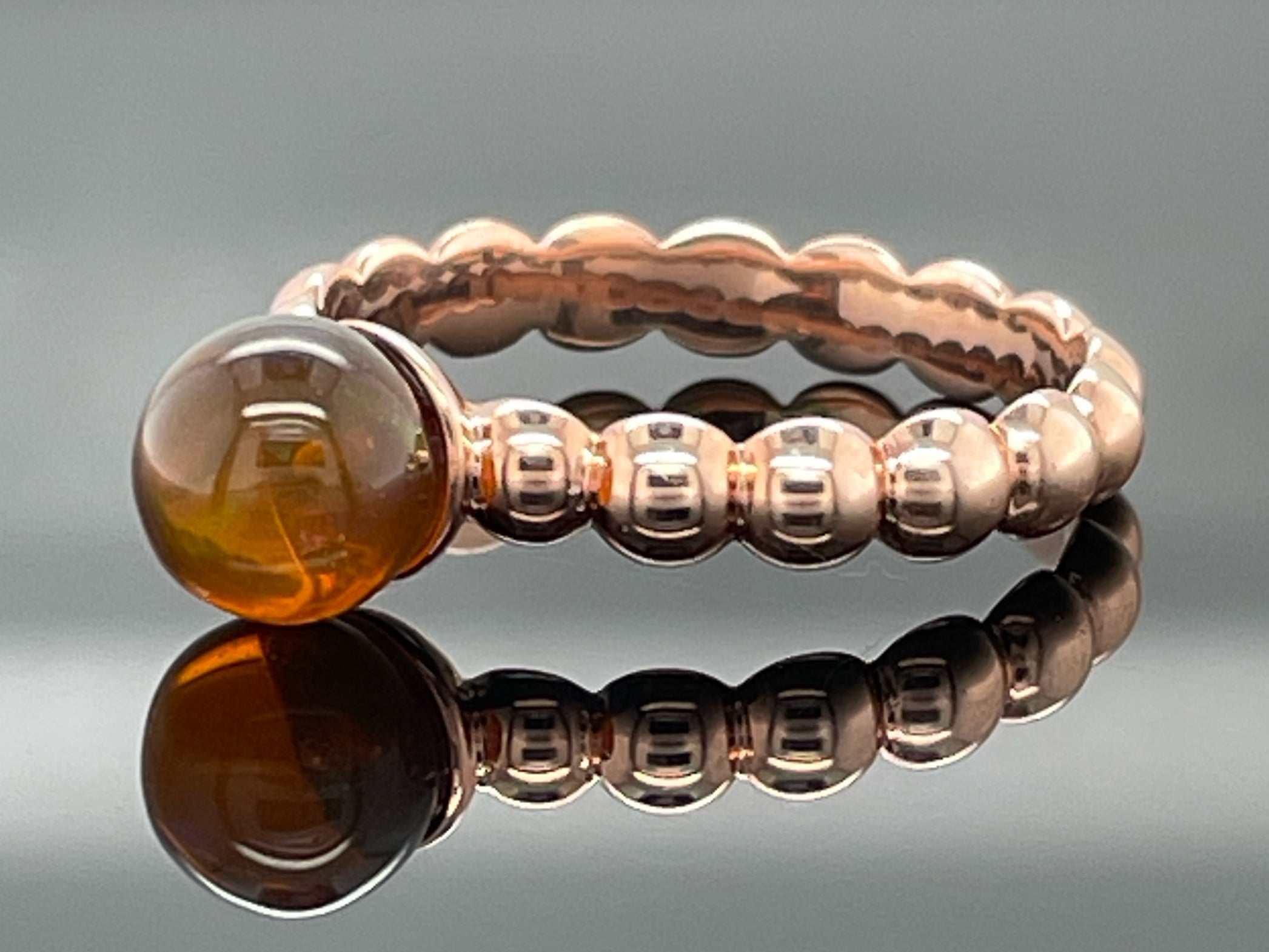 RING AUS 925/- SILBER ROSÉVERGOLDET MIT KRISTALLOPAL (CA. 1,22 ct.)
