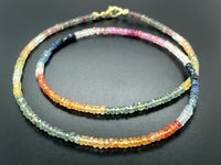 COLLIER 375/- GELBGOLD MIT MULTI SAPHIR ( GES.CA. 43,0 ct.)