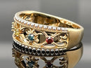 RING AUS 375/- GELBGOLD MIT MULTI BRILLANTEN BEH. (ges.ca. 0,175 ct.)