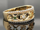 RING AUS 375/- GELBGOLD MIT MULTI BRILLANTEN BEH. (ges.ca. 0,175 ct.)