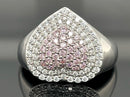 RING AUS 925/- SILBER RHODINIERT MIT ZIRKONIA
