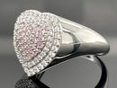 RING AUS 925/- SILBER RHODINIERT MIT ZIRKONIA