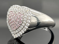 RING AUS 925/- SILBER RHODINIERT MIT ZIRKONIA