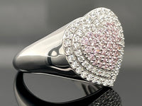 RING AUS 925/- SILBER RHODINIERT MIT ZIRKONIA