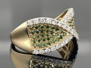 RING AUS 585/- GELBGOLD MIT BRILLANTEN (GES. CA. 1,0 ct.)