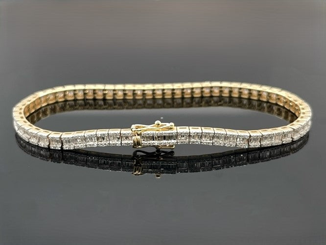 ARMBAND 585/- GELBGOLD MIT DIAMANTEN ( GES. CA. 2,00 ct.)