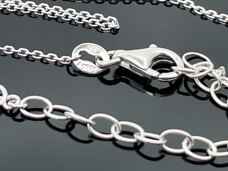 ANKERKETTE MIT ANHÄNGER AUS 925/- SILBER RHODINIERT MIT ZIRKONIA