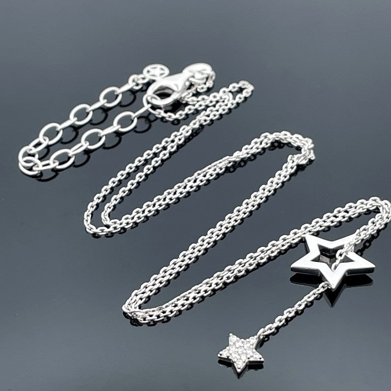KETTE AUS 925/-SILBER RHODINIERT MIT ZIRKONIA