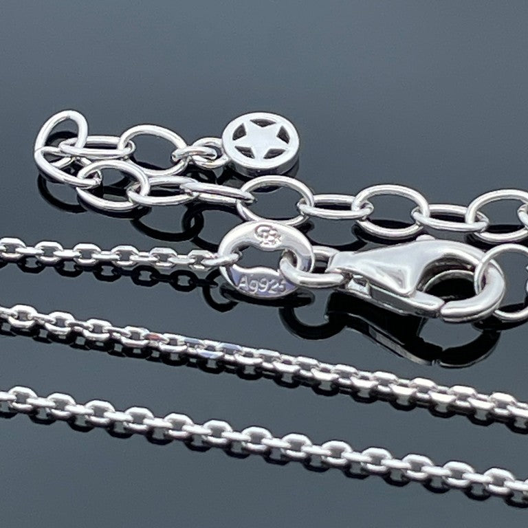 KETTE AUS 925/-SILBER RHODINIERT MIT ZIRKONIA