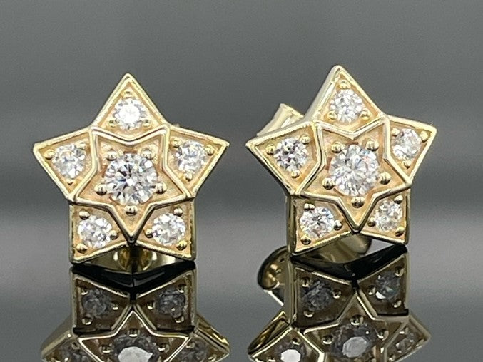 OHRSTECKER AUS 925/- SILBER VERGOLDET MIT ZIRKONIA