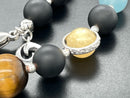 COLLIER "SONNENSYSTEM" 925/- SILBER RHODINIERT MIT MULTI EDELSTEINE