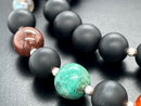 COLLIER "SONNENSYSTEM" 925/- SILBER RHODINIERT MIT MULTI EDELSTEINE