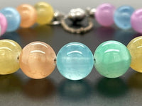 ARMBAND 925/-SILBER RHODINIERT MIT SELENITH BEH. & HÄMATIT BEH.