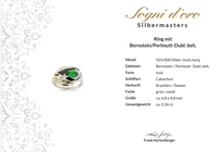 RING AUS 925/- SILBER BICOLOR MIT BERNSTEIN/PERLMUTT-DUBL. (CA. 0,36 ct.)