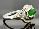RING AUS 925/- SILBER BICOLOR MIT BERNSTEIN/PERLMUTT-DUBL. (CA. 0,36 ct.)