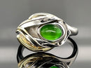 RING AUS 925/- SILBER BICOLOR MIT BERNSTEIN/PERLMUTT-DUBL. (CA. 0,36 ct.)